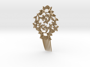 Hair Comb in Polished Gold Steel