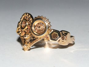 Mech Heart Ring in Polished Bronze: 6 / 51.5