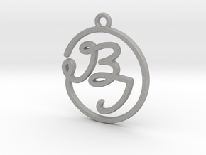 B & I Script Monogram Pendant in Aluminum