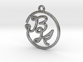 B & K Monogram Pendant in Natural Silver