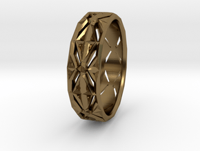 Cut Facets Ring Sz. 4 in Polished Bronze