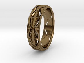 Cut Facets Ring Sz. 4.5 in Polished Bronze