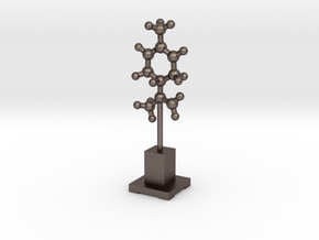 Molecule Statuette in Polished Bronzed Silver Steel