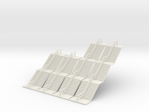 N Scale Stairs 2x30 2x45mm in White Natural Versatile Plastic