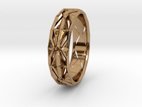 Cut Facets Ring Sz. 5.5 in Polished Brass
