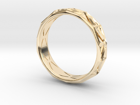 Cut Facets Ring Sz. 8 in 14K Yellow Gold