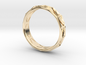 Cut Facets Ring Sz. 9 in 14K Yellow Gold