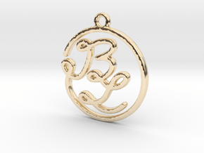 B & L Script Monogram Pendant in 14k Gold Plated Brass