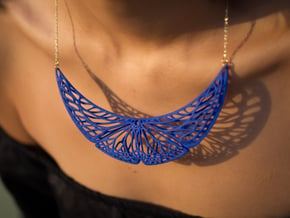 Butterfly Pendant (L) in Blue Processed Versatile Plastic