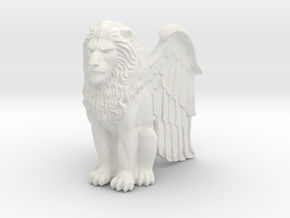 Lion, Winged, 42mm in White Natural Versatile Plastic