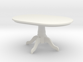 1:24 Pedestal Dining Table in White Natural Versatile Plastic