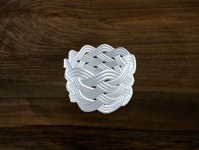 Turk's Head Knot Ring 6 Part X 9 Bight - Size 8 in White Natural Versatile Plastic