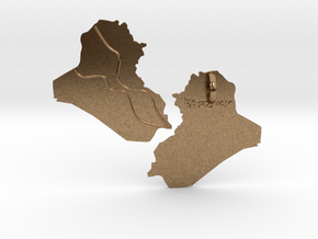 Map- Earrings in Natural Brass