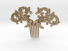 Hair Comb in Polished Gold Steel