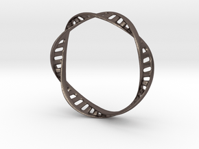 DNA Bracelet (Large) in Polished Bronzed Silver Steel