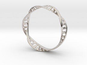 DNA Bracelet (Large) in Rhodium Plated Brass
