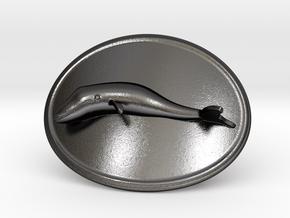 Whale Belt Buckle in Polished and Bronzed Black Steel