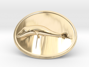 Whale Belt Buckle in 14K Yellow Gold