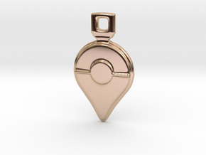 Pokemon GO - Logo Pendant/Necklace/Keychain in 14k Rose Gold Plated Brass