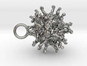 Poliovirus Pendant in Natural Silver
