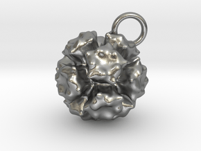 Adenovirus Pendant 20mm diameter in Natural Silver