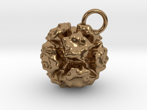 Adenovirus Pendant 20mm diameter in Natural Brass