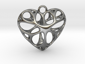 Heart Pendant_large in Polished Silver