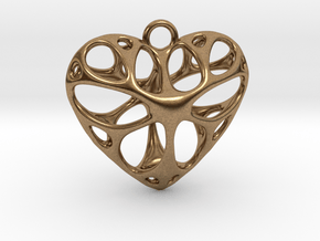 Heart Pendant_large in Natural Brass