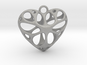 Heart Pendant_large in Aluminum