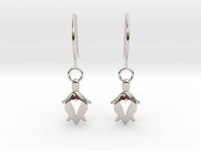 Holy Turtle Heart Earrings in Rhodium Plated Brass
