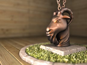 Goat(Pendant) in Polished Brass