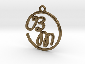 B & M Script Monogram Pendant in Natural Bronze
