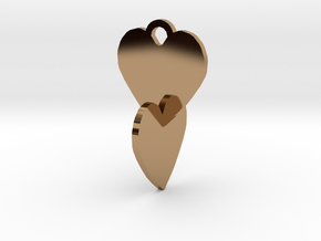 Heart to be connected in Polished Brass