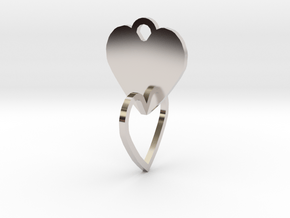 heart of the ring to connect with heart in Rhodium Plated Brass