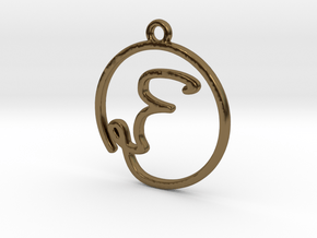 F Script Monogram Pendant in Polished Bronze