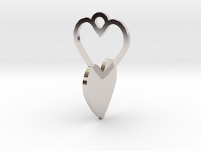 heart to connect with heart of the ring in Rhodium Plated Brass