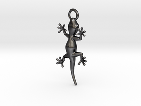 Gecko Luck Earring in Polished and Bronzed Black Steel