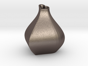 Heart + Sine Wave = Vase in Polished Bronzed Silver Steel