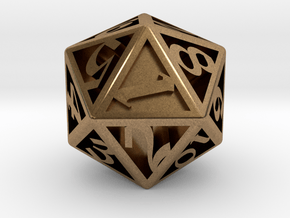 D20, Engraved  in Natural Brass