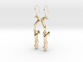 Squirrely Earrings in 14k Gold Plated Brass