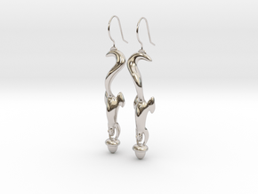 Squirrely Earrings in Rhodium Plated Brass