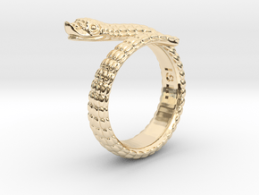 Hognose Snake Ring US4 / Fountain Pen Roll-stopper in 14k Gold Plated Brass