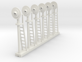 Signal Searchlight (x6) - HO 87:1 Scale in White Natural Versatile Plastic