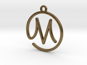 M Script Monogram Pendant in Natural Bronze