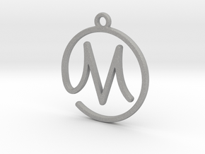 M Script Monogram Pendant in Aluminum