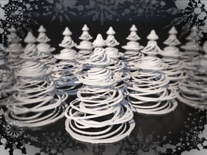 Swirly Christmas Tree in White Natural Versatile Plastic