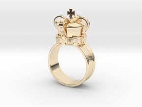 Crown Ring 26mm in 14k Gold Plated Brass