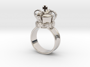 Crown Ring 26mm in Rhodium Plated Brass