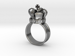 Crown Ring 26mm in Polished Silver