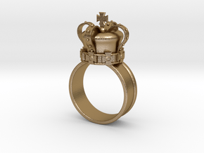 Crown Ring 26mm in Polished Gold Steel